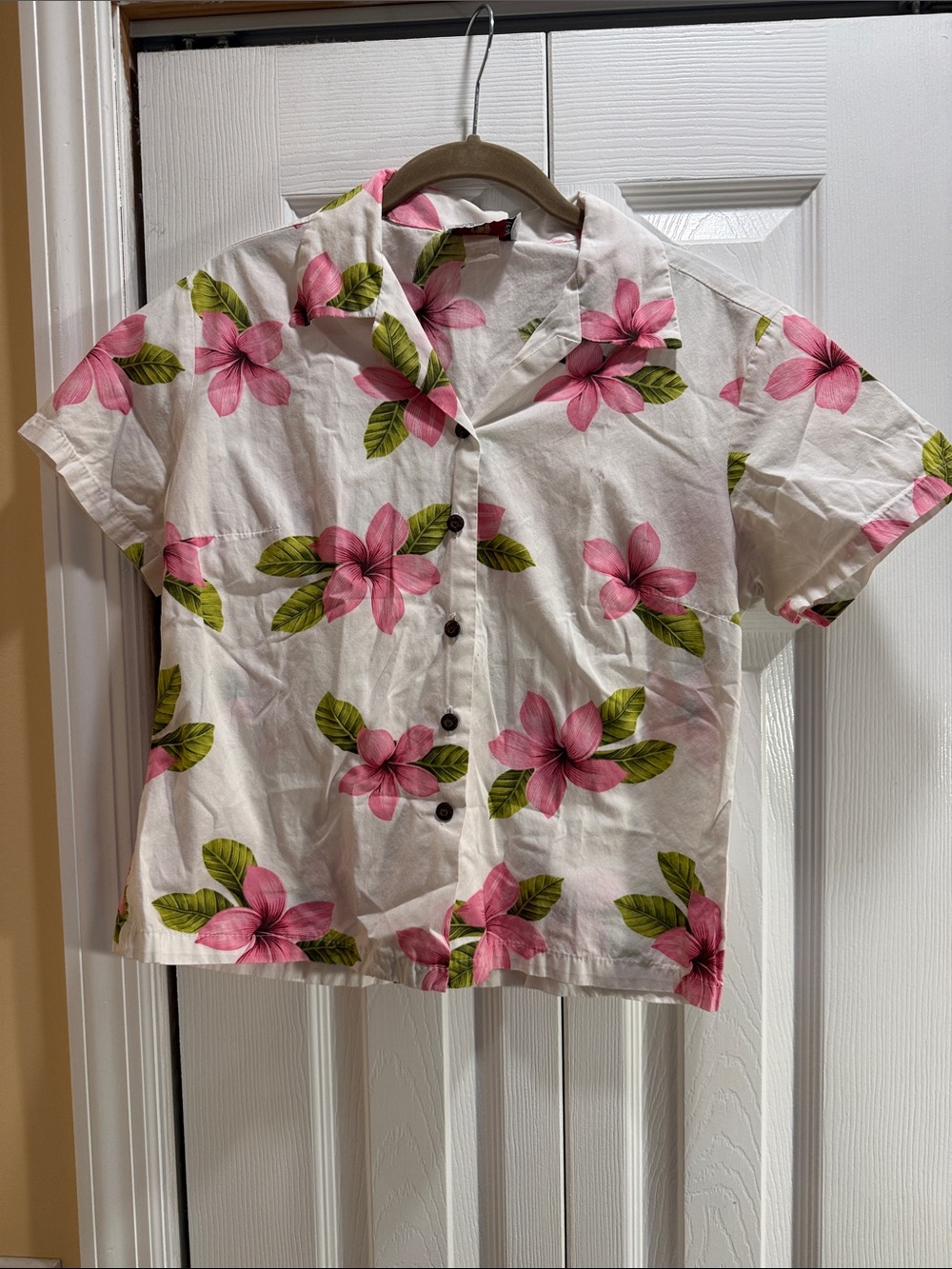 Pacific Legend Tropical Floral Hawaiian Button-Up Shirt Size S